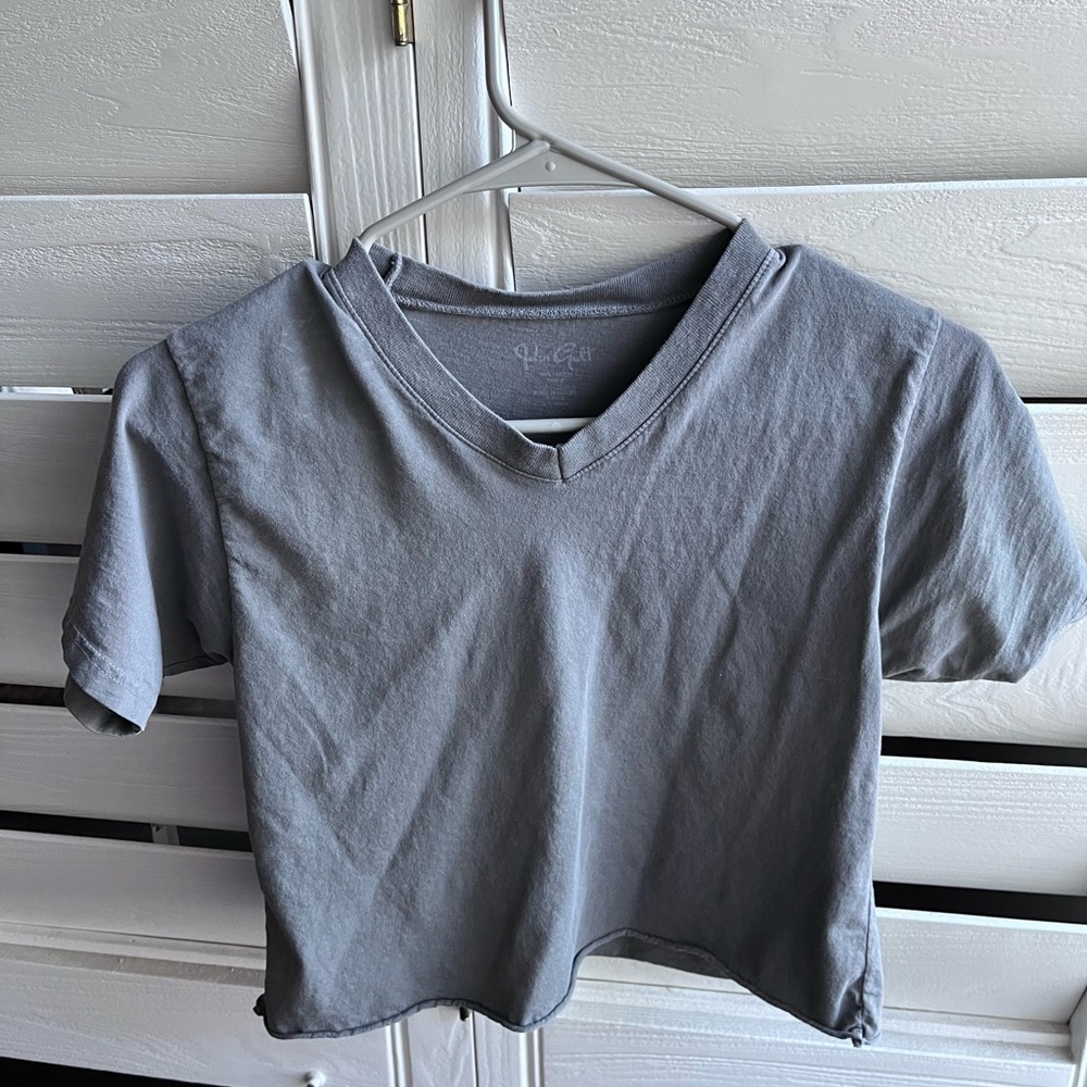 Brandy melville cropped grey V-neck